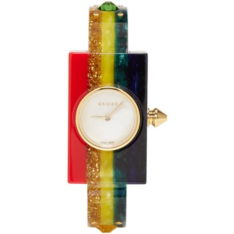 gucci rainbow plexiglass watch|gucci g-timeless.